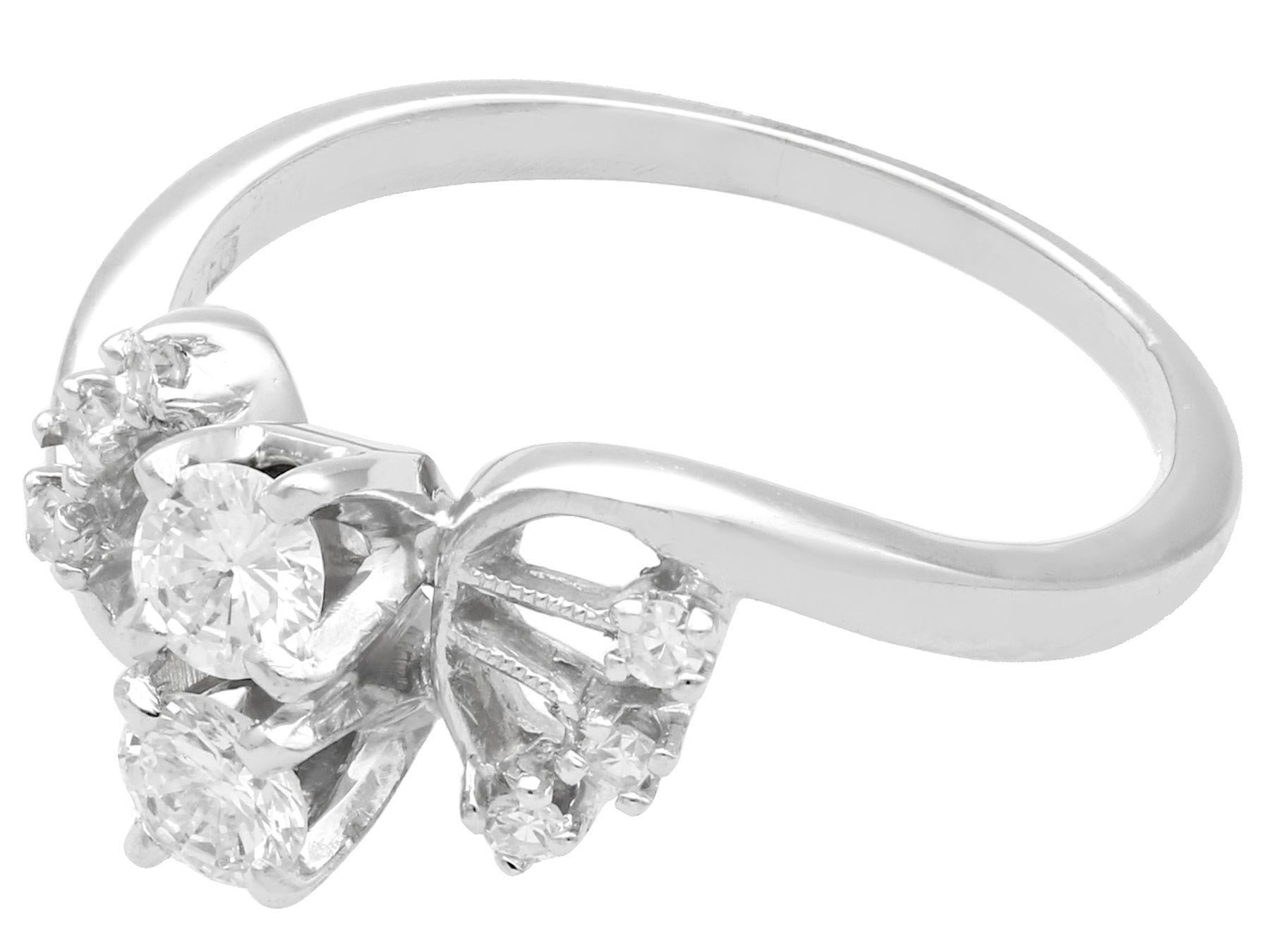 1950er Jahre Diamant und Weißgold Twist Verlobungsring im Zustand „Hervorragend“ im Angebot in Jesmond, Newcastle Upon Tyne