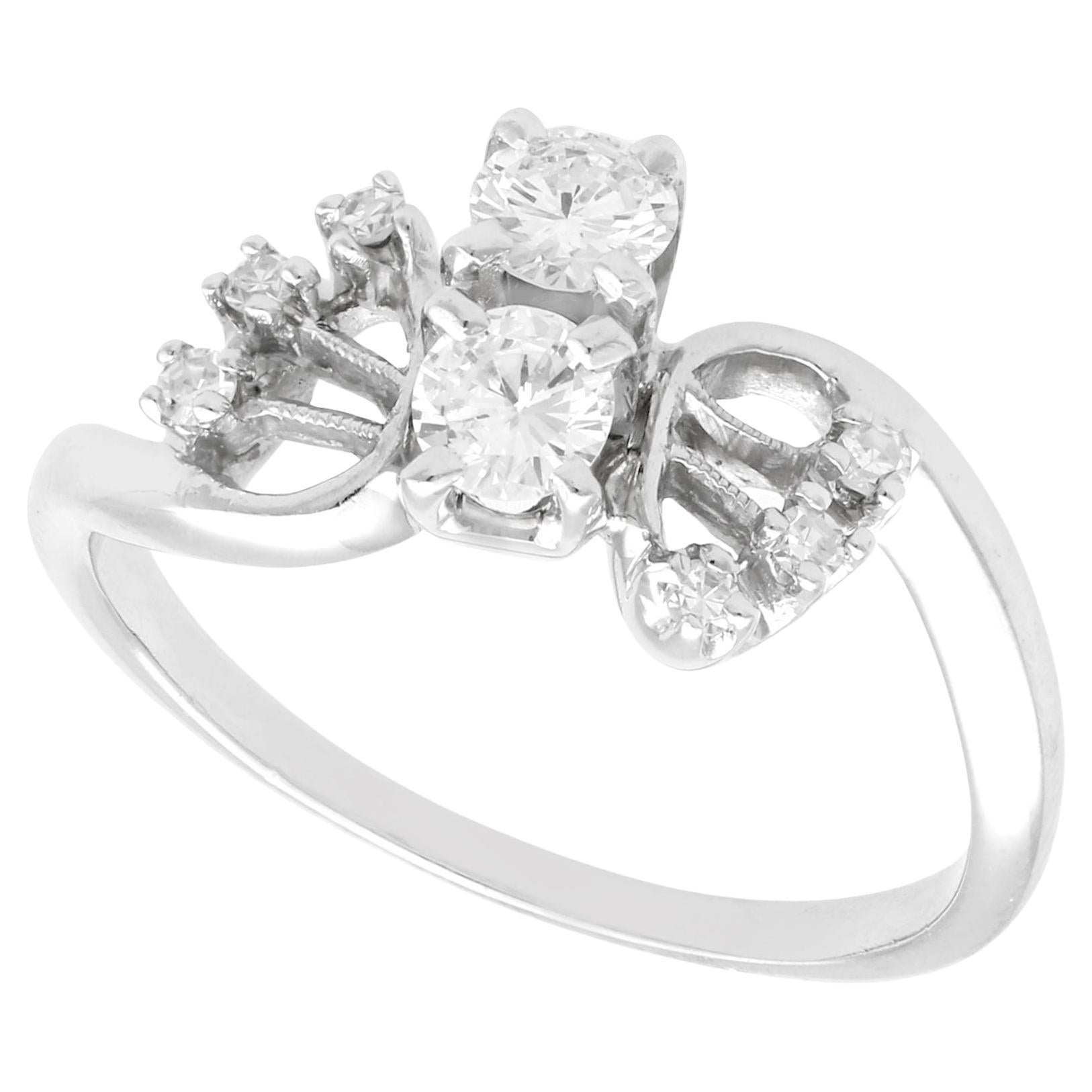 1950er Jahre Diamant- und Weißgold-Twist-Ring