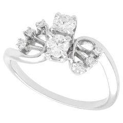 Retro 1950s Diamond and White Gold Twist Engagement Ring