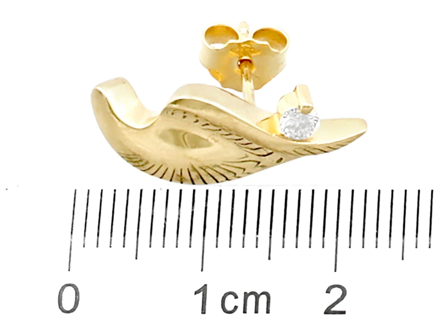 1950er Jahre Diamant- und Gelbgold-Ohrringe im Angebot 2