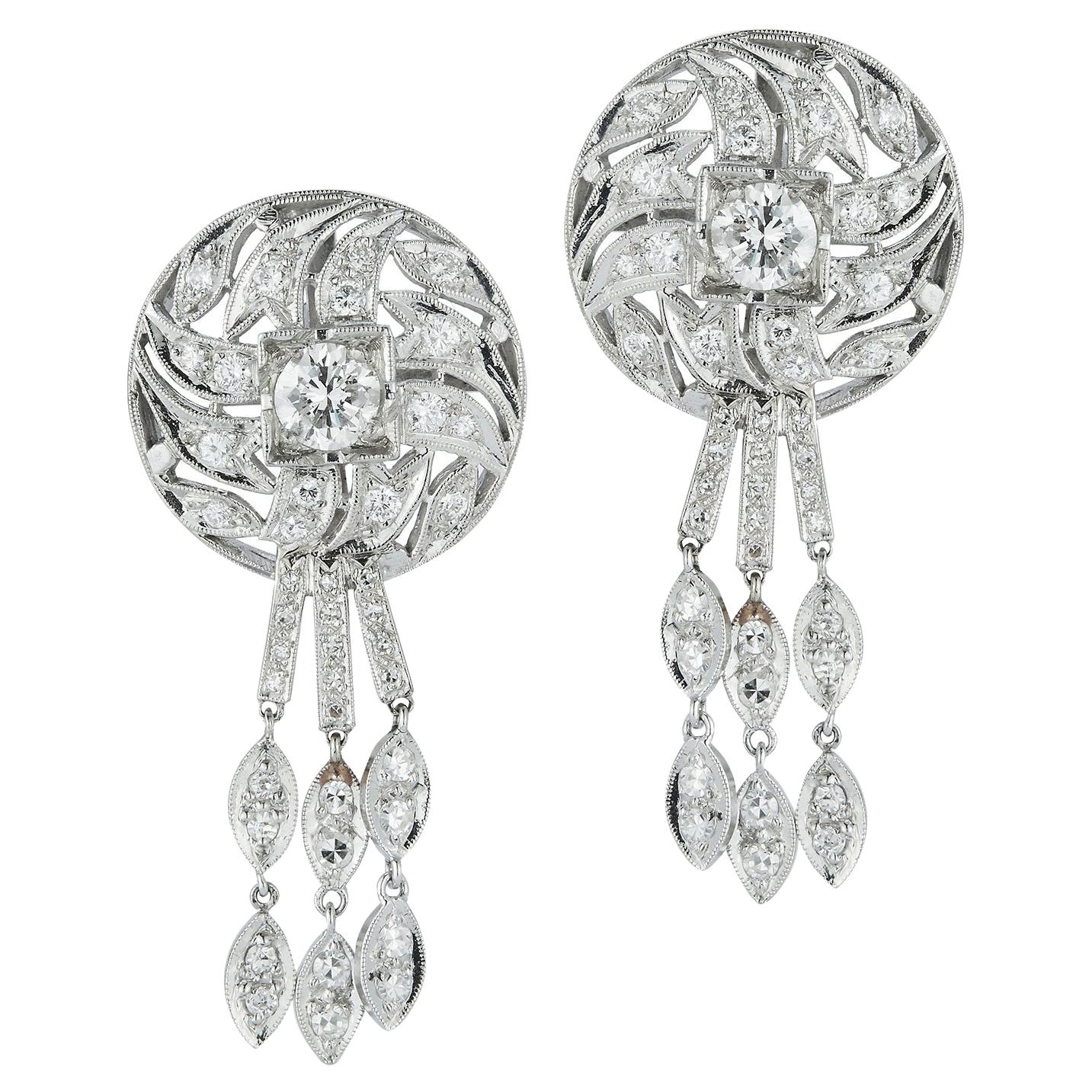 1950’s Diamond Dangle Earrings