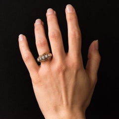 1950s Diamond Gold Platinum Dome Ring