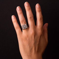 1950s Diamond 18 Karat White Gold Signet Ring