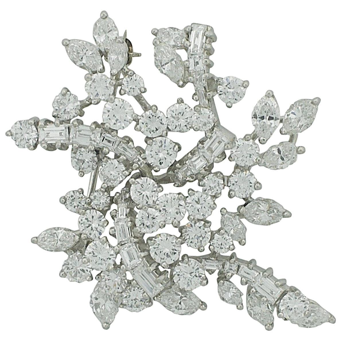 Broche en diamant faite à la main des années 1950 « Bailey, Banks & Biddle » avec diamants