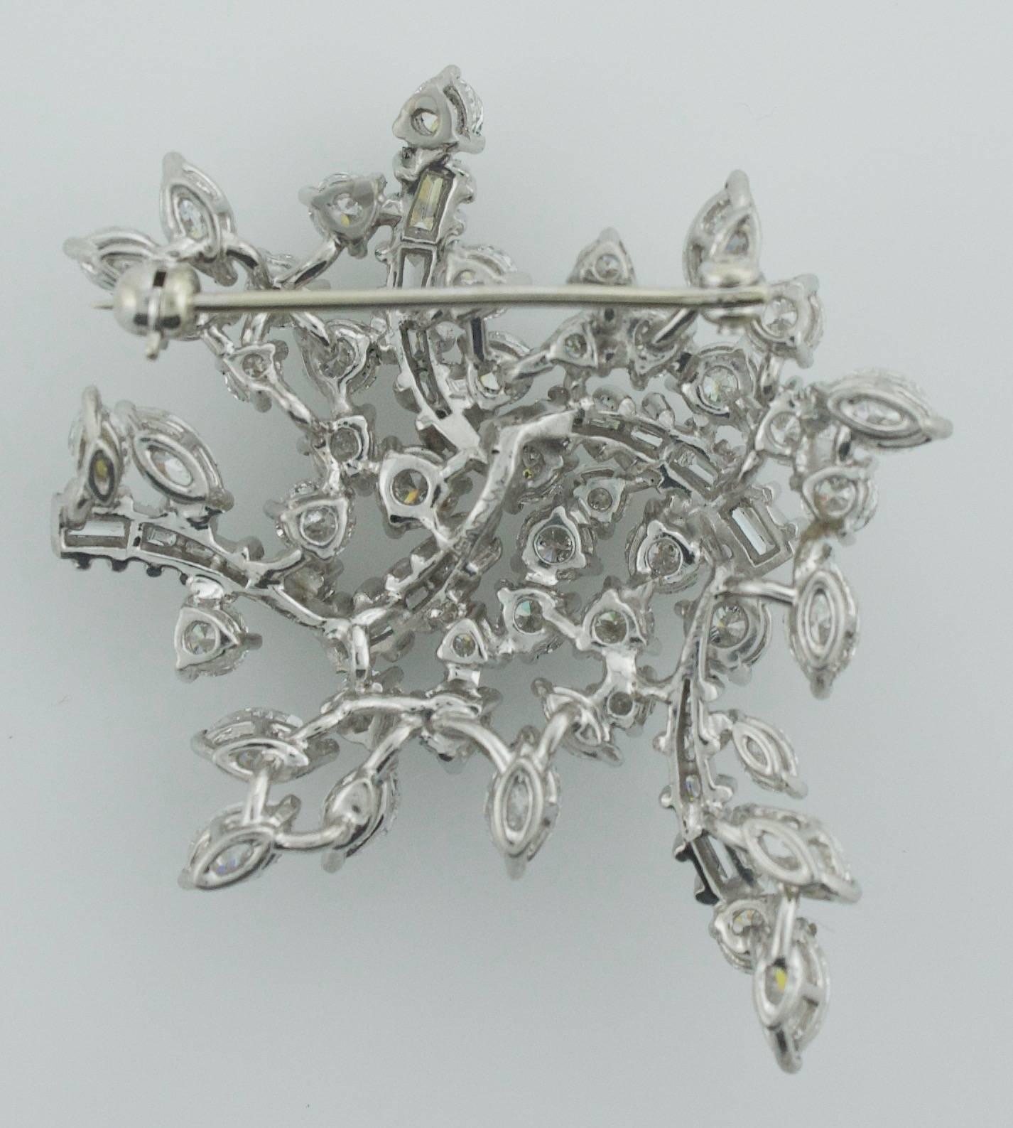 1950's Diamond Handmade Diamond Brooch 