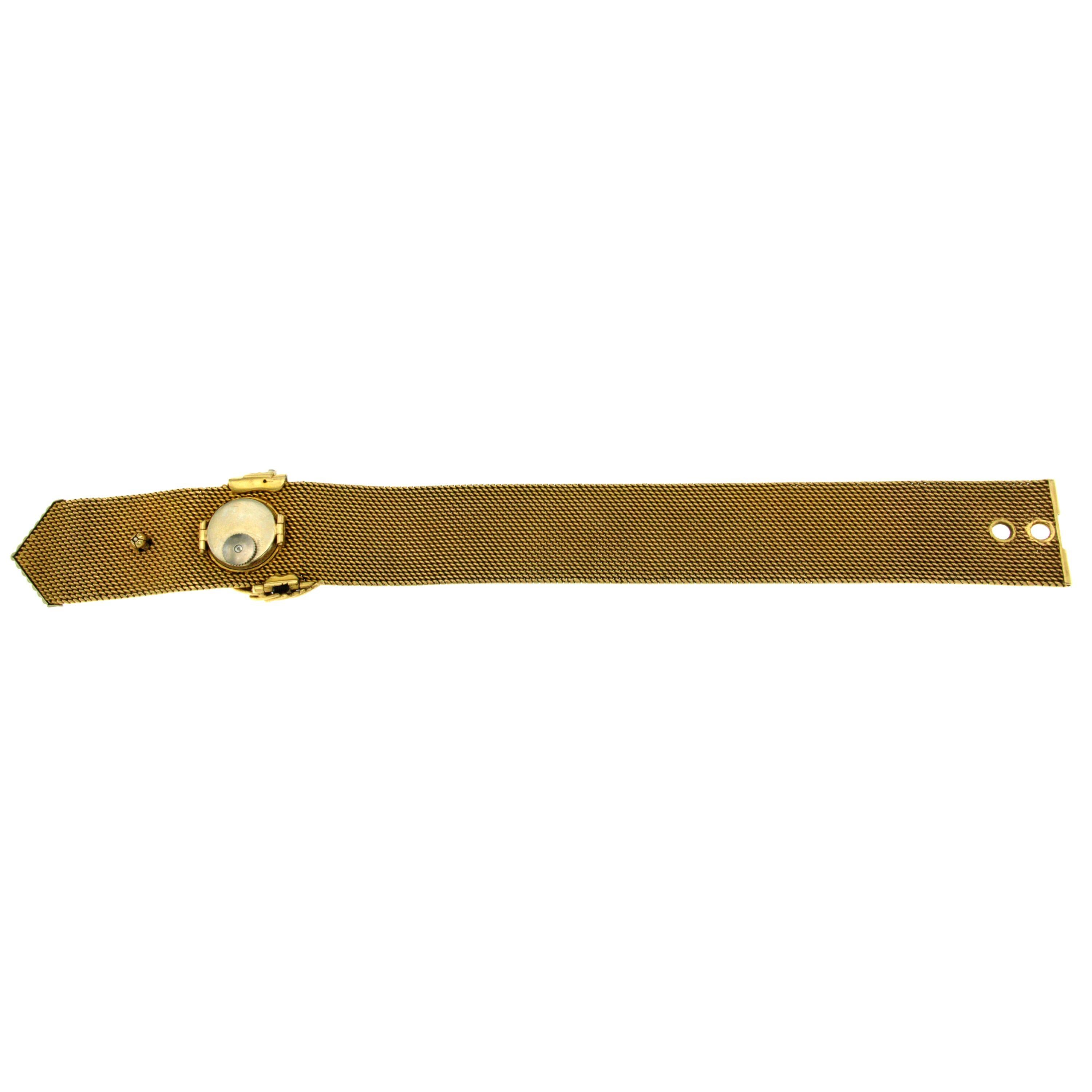 1950s Diamond Mesh Gold Ebel Watch Buckle Bracelet 1