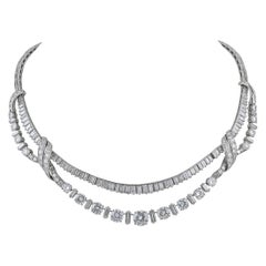 Collier à franges en platine et diamants