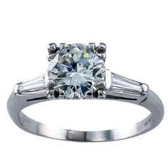 Vintage 1950s Diamond Platinum Engagement Ring