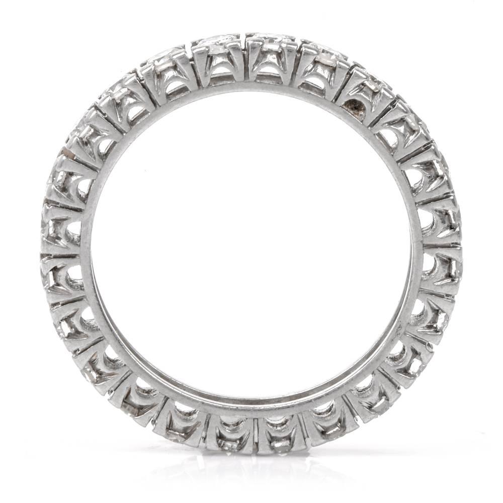 Women's 1950s Diamond Platinum Eternity Band Ring