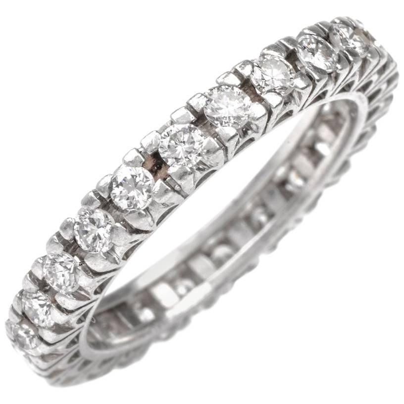 1950s Diamond Platinum Eternity Band Ring