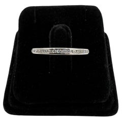 Anneau d'éternité en platine avec diamant des années 1950 Taille 6