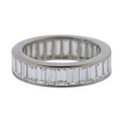 1950s Diamond Platinum Eternity Wedding Band Ring