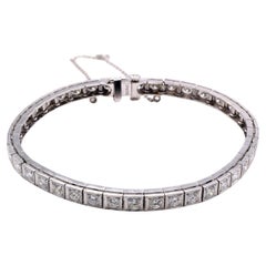 1950s Diamond Platinum Tennis Bracelet