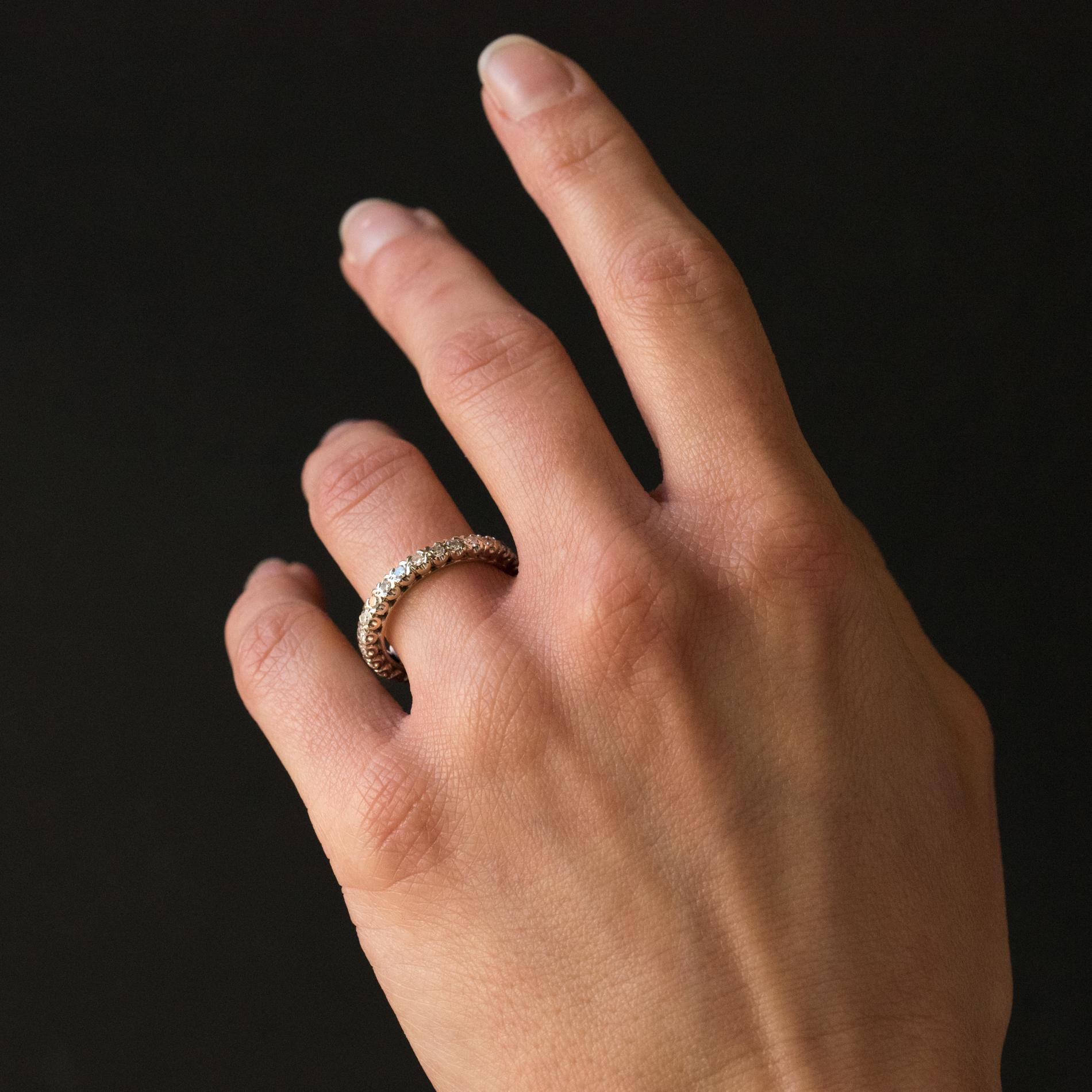Women's 1950s Diamond Platinum Wedding Ring