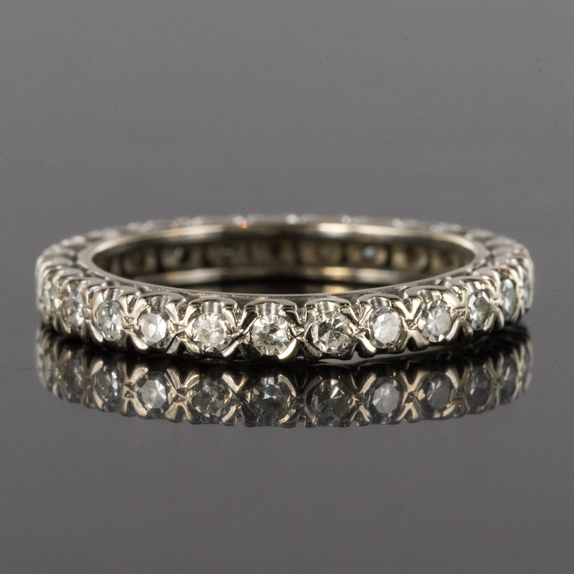 1950s Diamond Platinum Wedding Ring 2