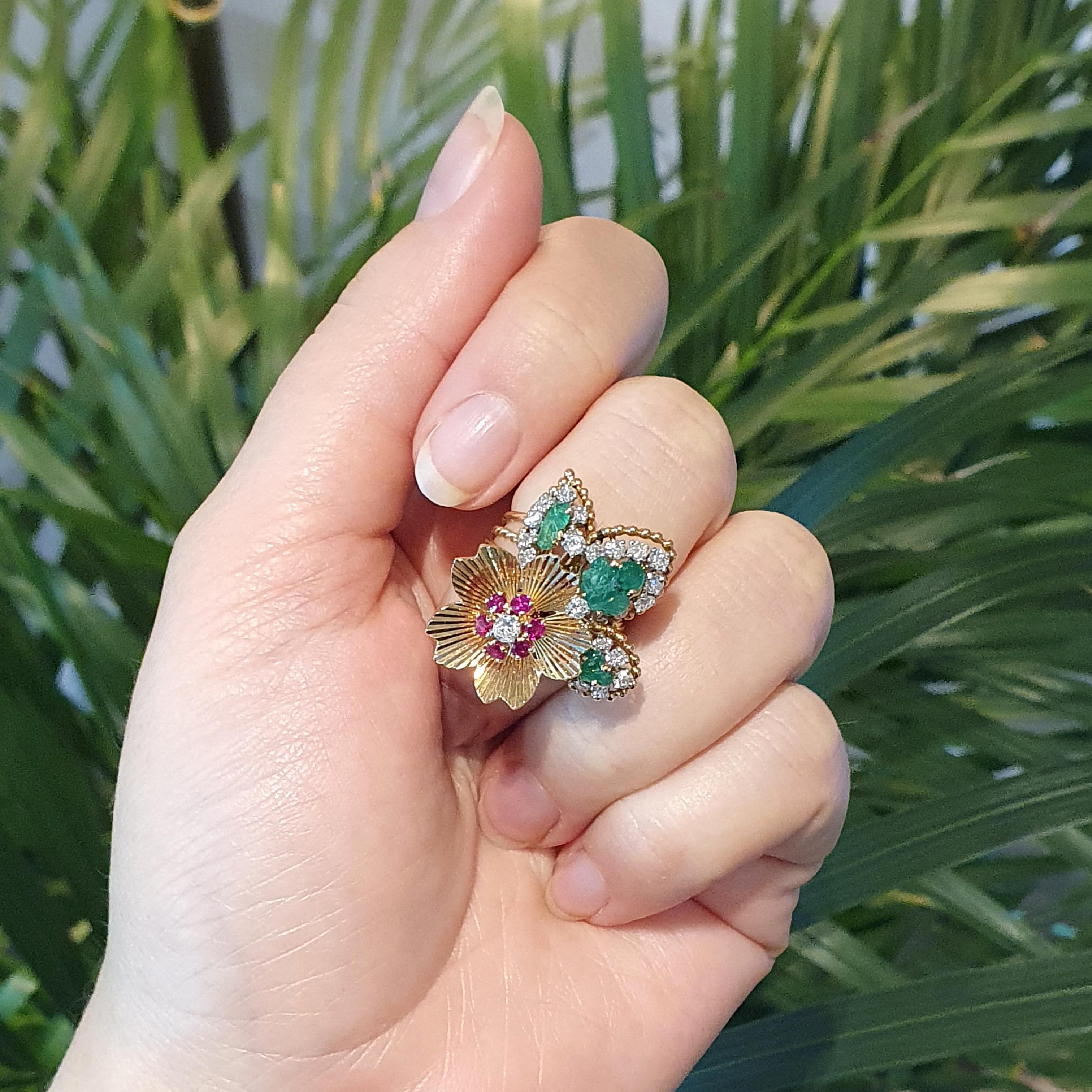 ruby flower ring