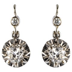 1950s Diamonds 18 Karat White Gold Drop Earrings