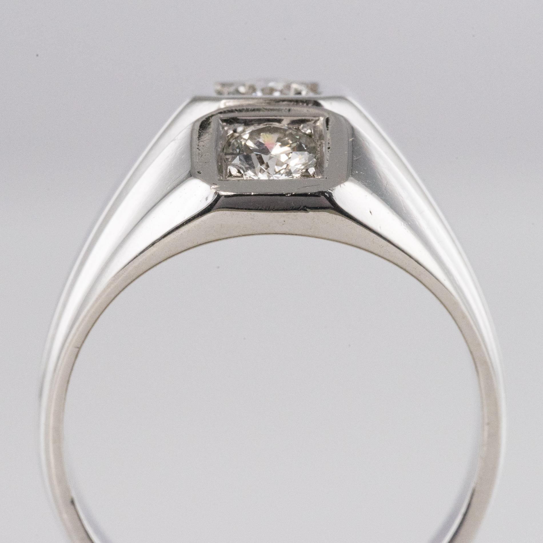 1950er Jahre Diamanten 18 Karat Weigold Modernist Ring im Angebot 8