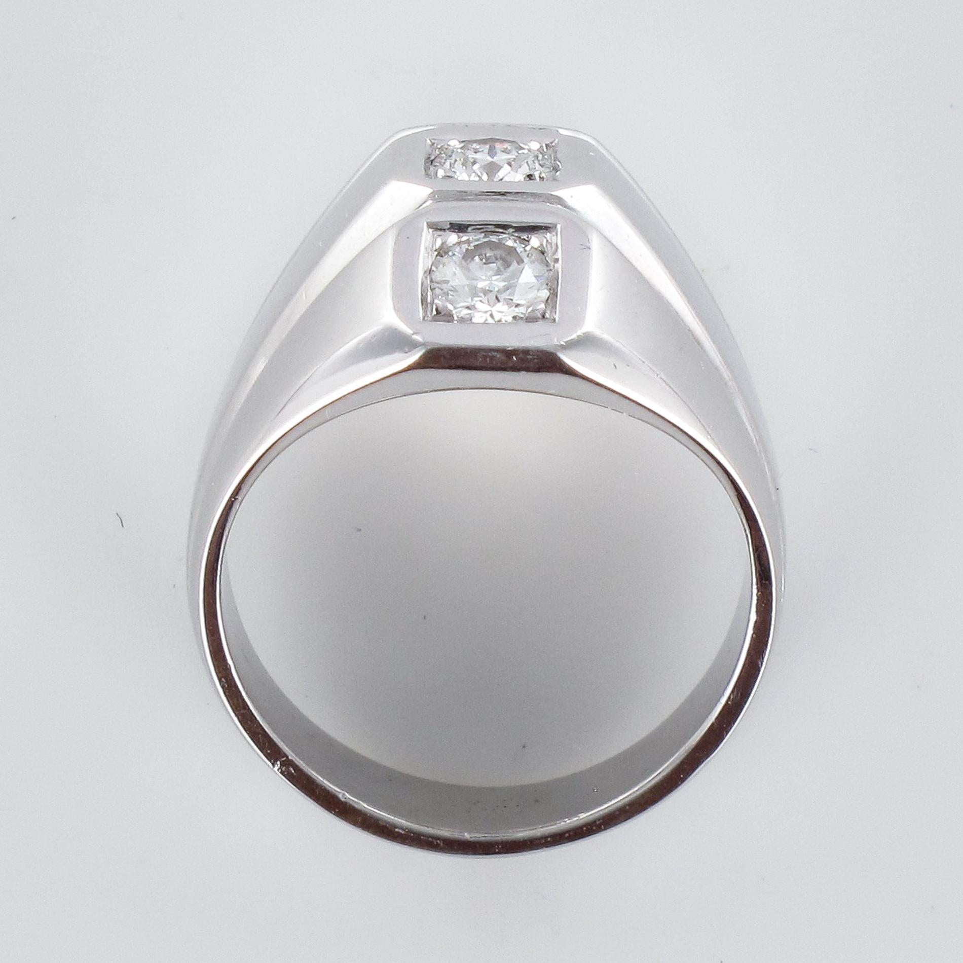 1950er Jahre Diamanten 18 Karat Weigold Modernist Ring im Angebot 9