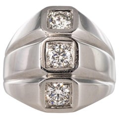 1950s Diamonds 18 Karat White Gold Modernist Ring