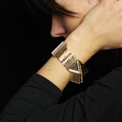 1950s Diamonds 18 Karat Yellow Gold Belt Bracelet