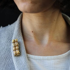1950s Diamonds 18 Karat Yellow Gold Bundle Brooch