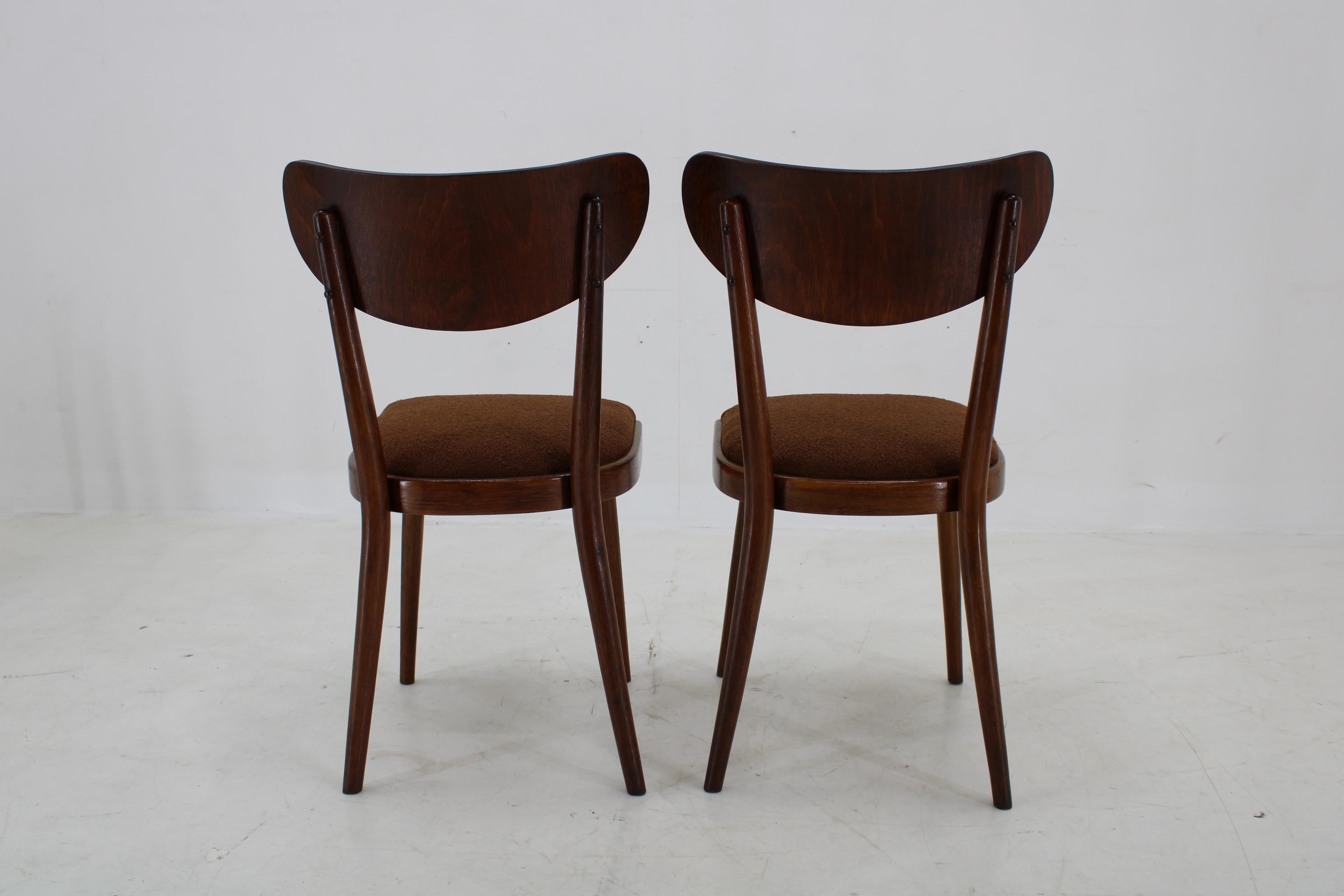 Esszimmerstühle aus Buchenholz in Boucle, Tschechoslowakei, 1950er Jahre im Angebot 4