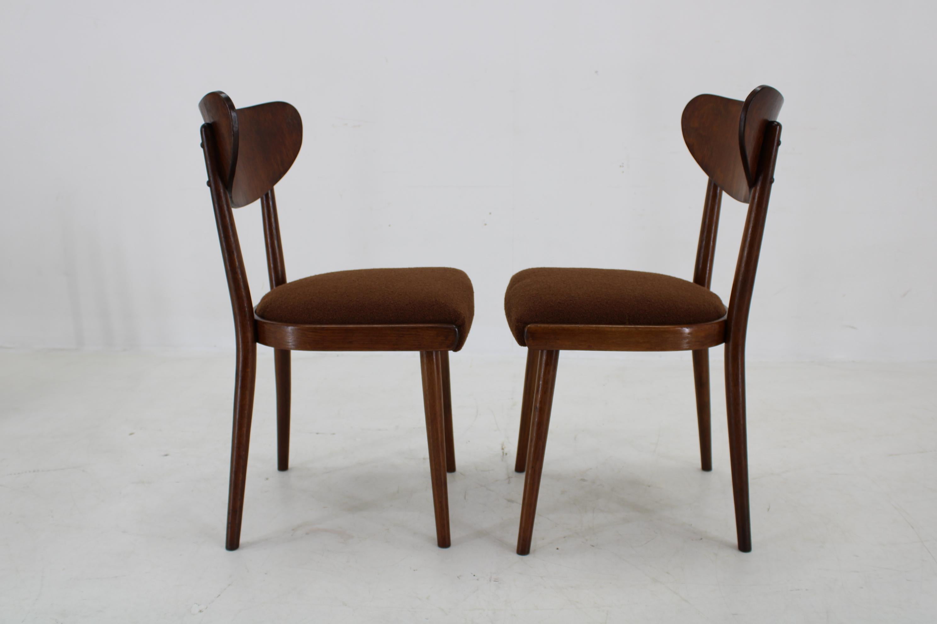 Esszimmerstühle aus Buchenholz in Boucle, Tschechoslowakei, 1950er Jahre im Angebot 5