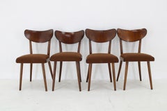 1950s Dining Beech Chairs in Boucle, Czechoslovakia