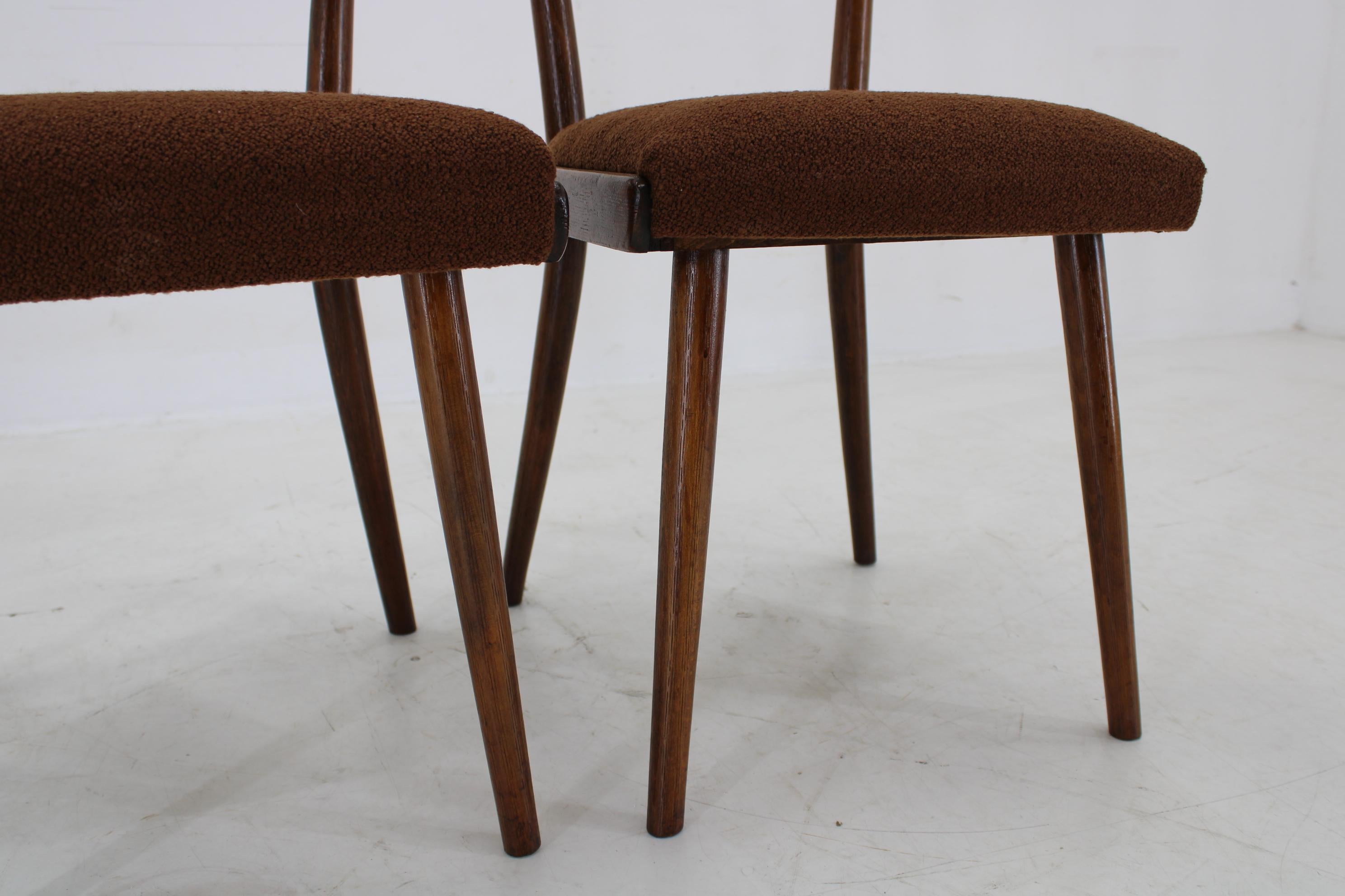 Esszimmerstühle aus Buchenholz in Boucle, Tschechoslowakei, 1950er Jahre im Angebot 13
