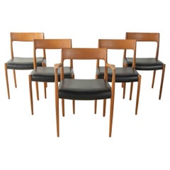 1950s Dining Chairs by Nils Otto Møller, Set of 5