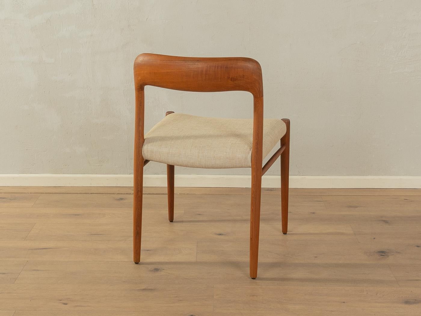 1950s Dining chairs, Niels O. Møller, Model 75  For Sale 1