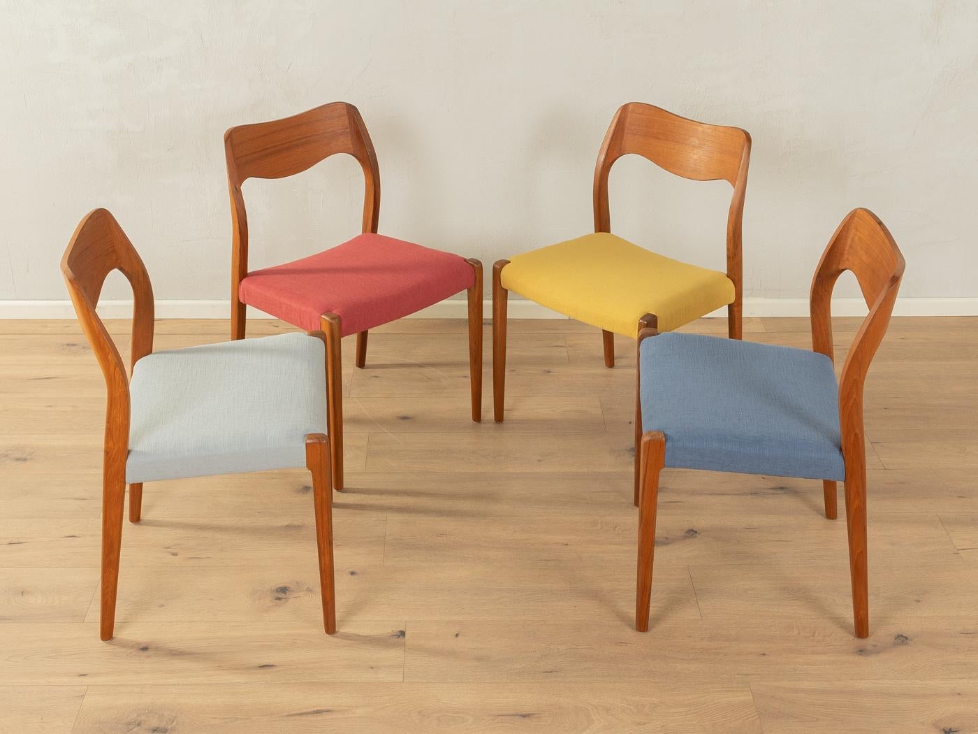 Wonderful chair set from the 1950s by Nils O. Møller, consisting of six 