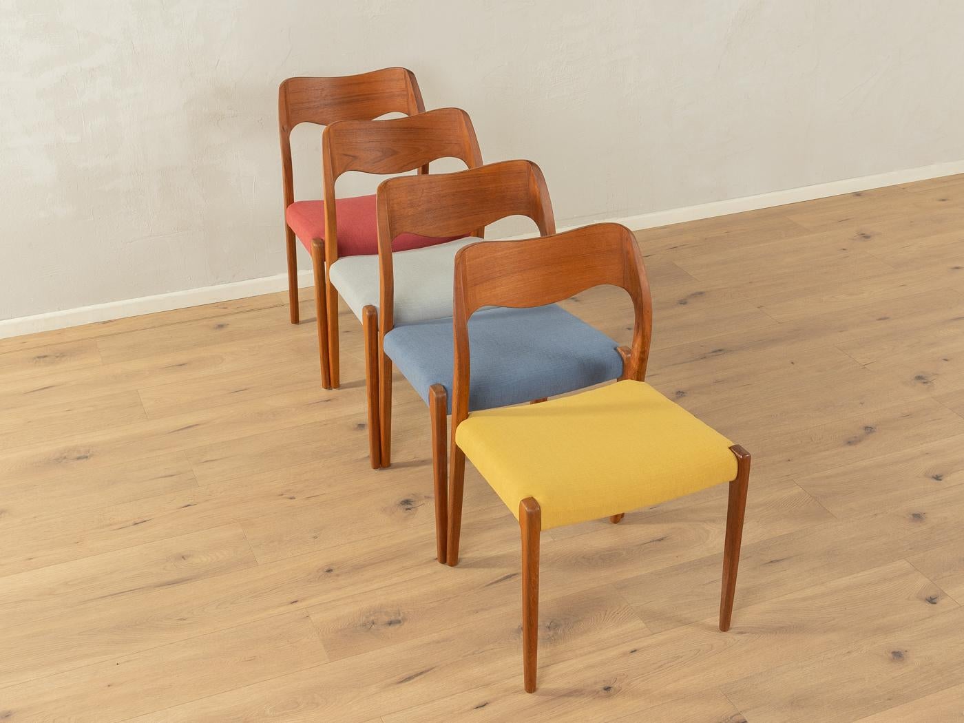Scandinavian Modern 1950s Dining chairs, Nils O. Møller 