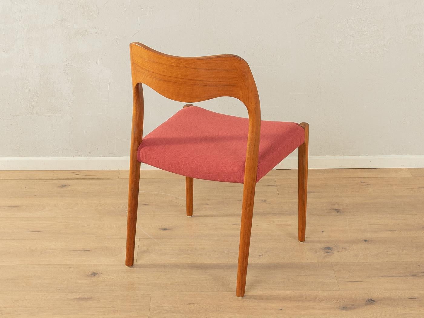 Fabric 1950s Dining chairs, Nils O. Møller 