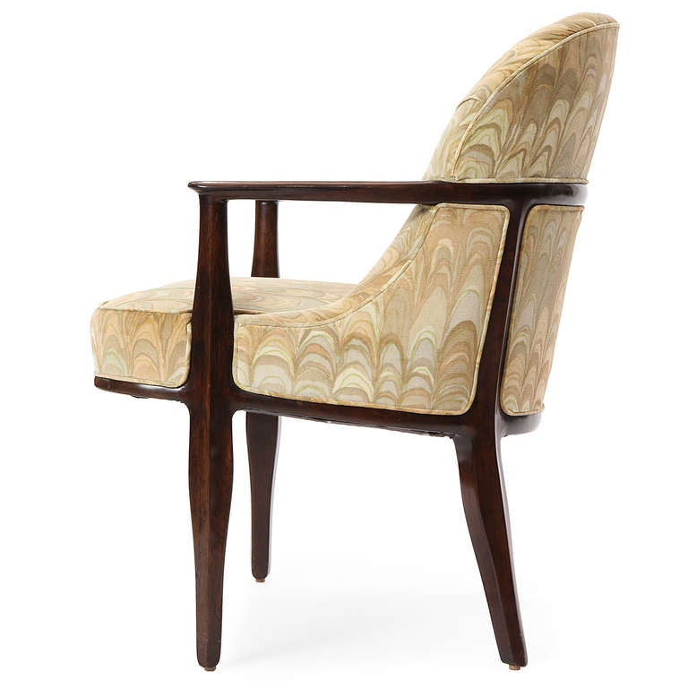 American 1950s Dining Height Upholstered Janus Chair by Edward Wormley for Dunbar For Sale