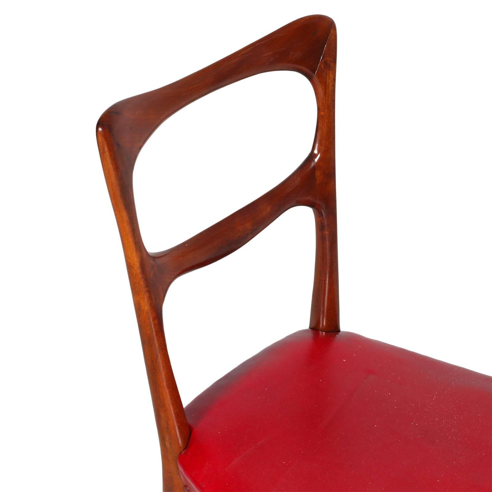Table de salle à manger et chaises des années 1950 de Cantù, Melchiorre Bega attribué, acajou en vente 5