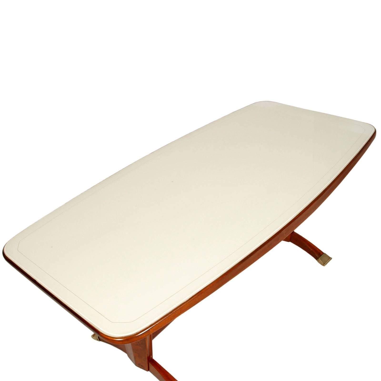 italien Table de salle à manger et chaises des années 1950 de Cantù, Melchiorre Bega attribué, acajou en vente