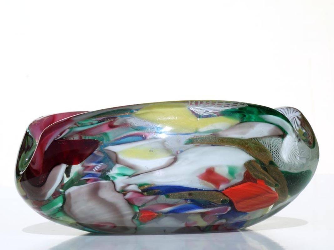 Italian 1950s Dino Martens by Aureliano Toso Murano Glass Bowl Ashtray