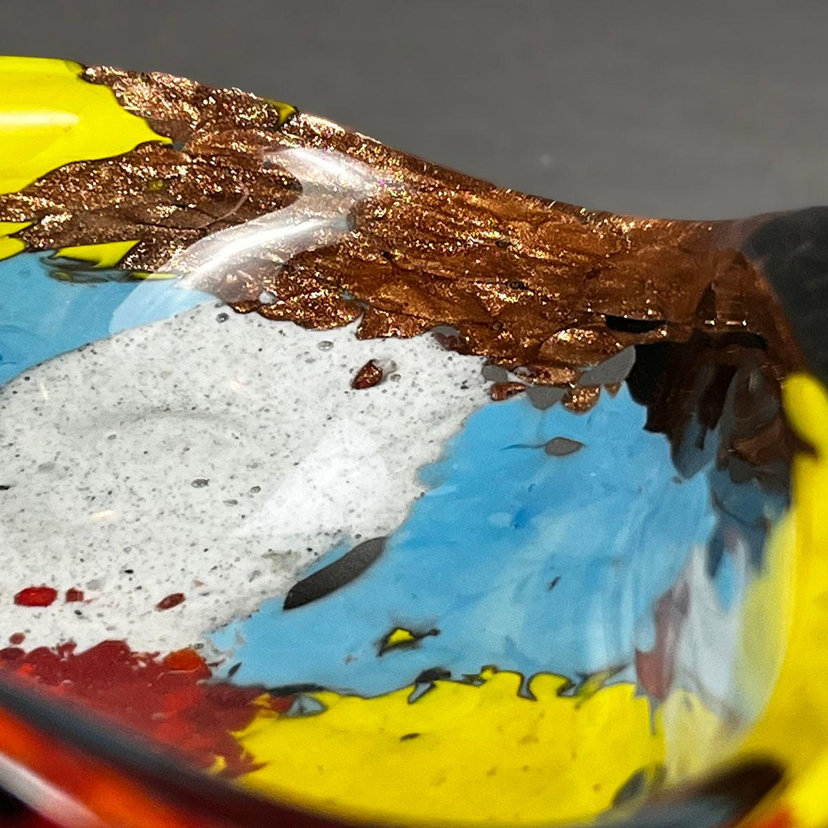 Cuivre Coupe en verre de Murano 