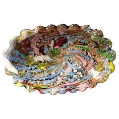 1950's Dino Martens Oval Dish in Tutti Frutti Multi-Colored Murano Glass