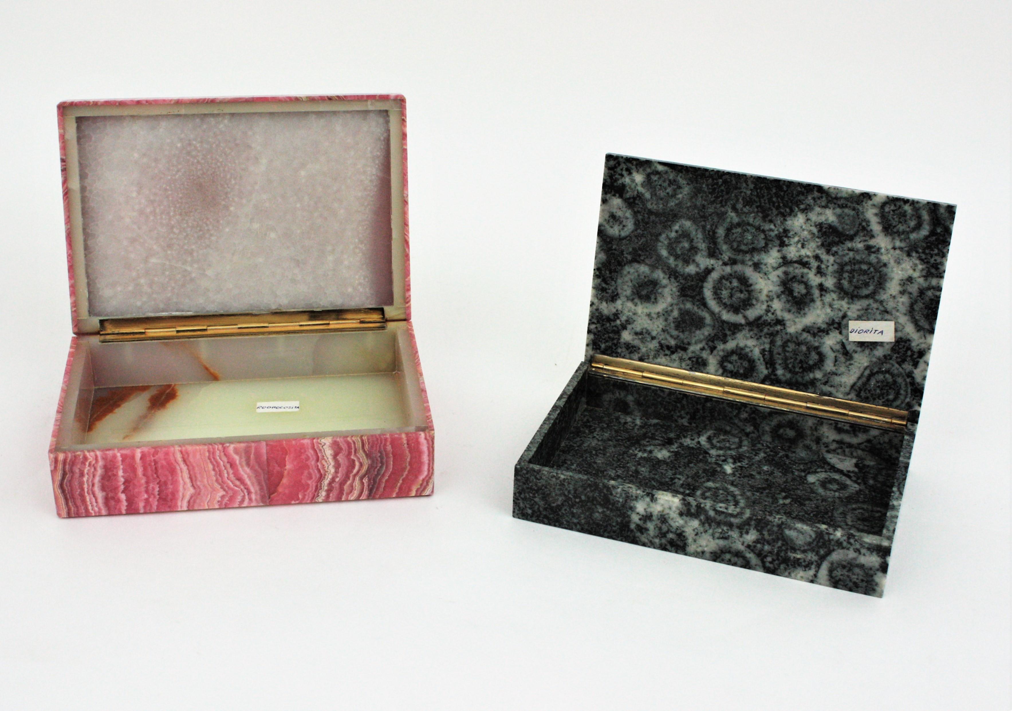 1950s Diorite Mineral Jewelry or Trinket Box 1
