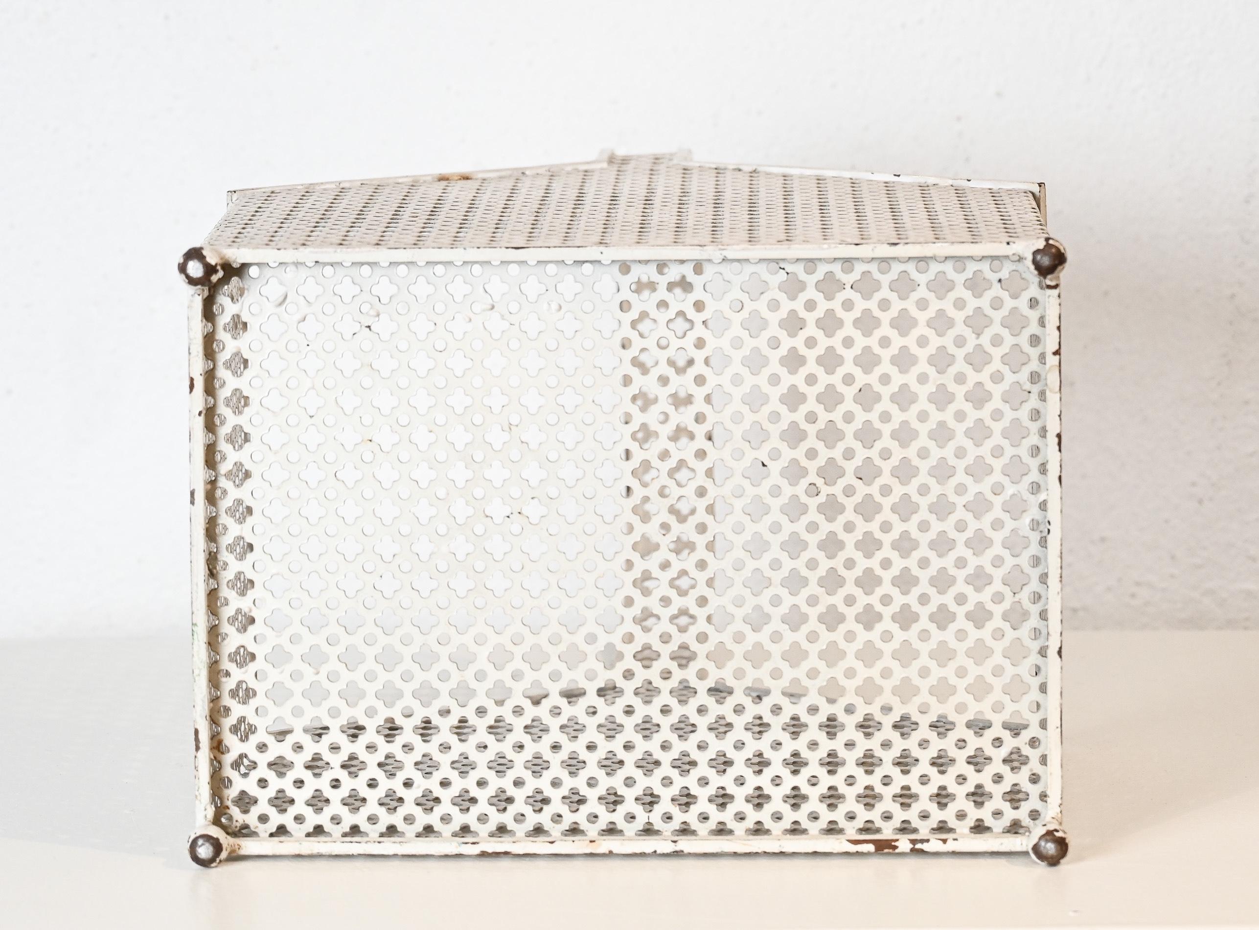 1950s documented Mathieu Matégot perforated steel basket 4
