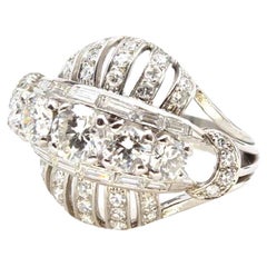 Vintage 1950s dome diamond ring in platinum