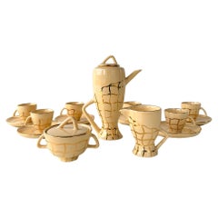 Set da caffè espresso in ceramica italiana Domenico Pucci Umbertide, anni '50