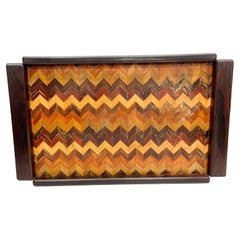 1950s Don Shoemaker Senal Serving Tray in Cocobolo Exotic Wood Medley, Mexico