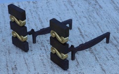 1950's Donald Deskey Art-Deco Style Andirons