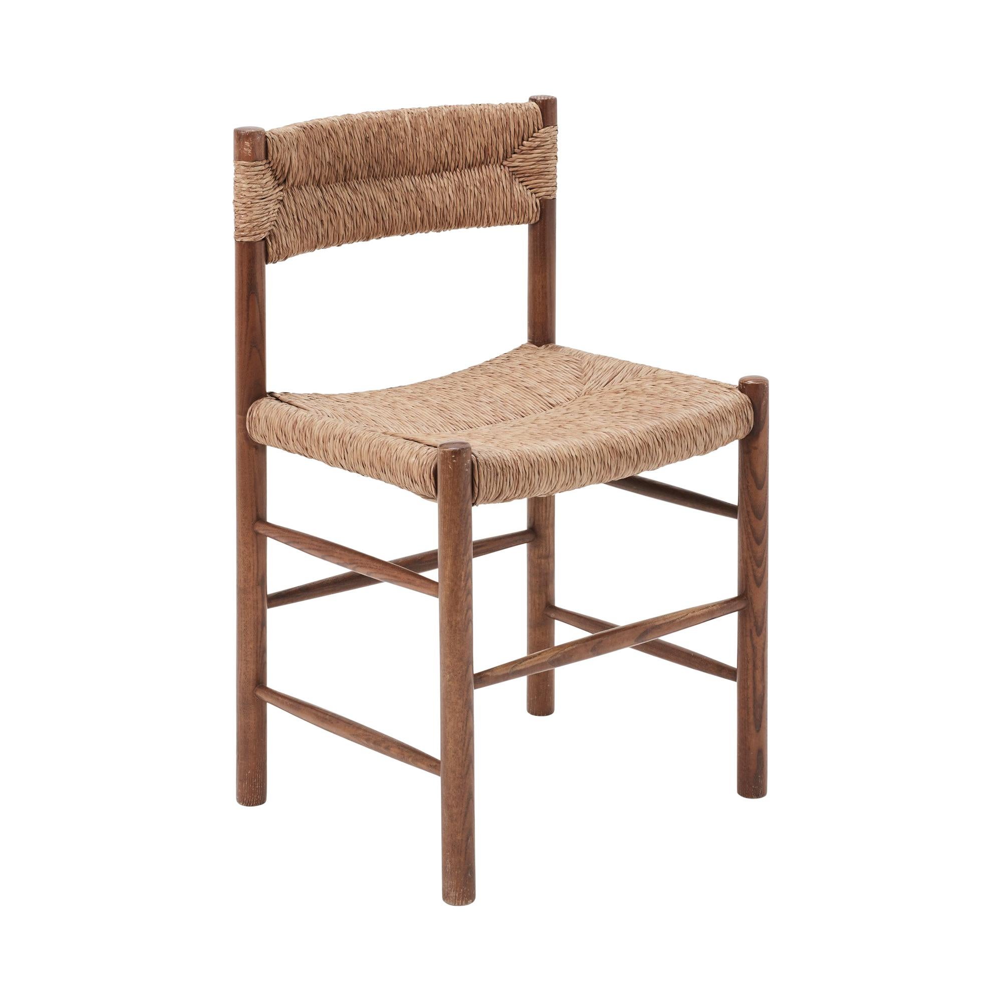 1950's “Dordogne” Chair in Straw & Wood by Charlotte Perriand for Robert Sentou