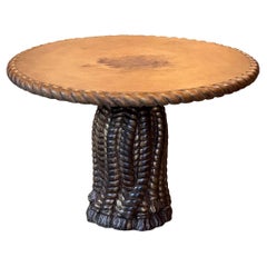 Mesa de cuerda y borlas estilo Dorothy Draper de los años 50