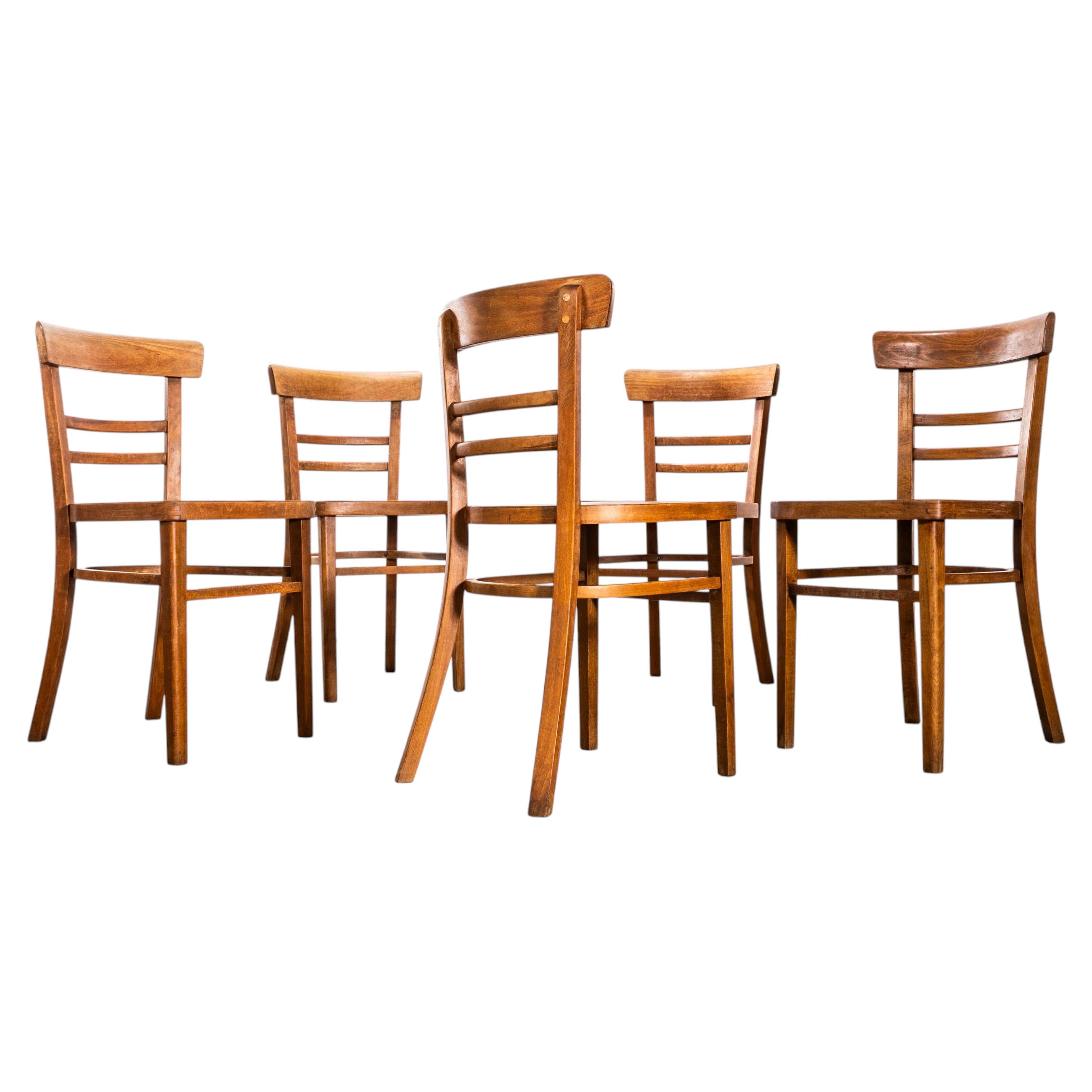1950's Double Bar Back Dining Chairs - Set Of Five For Sale